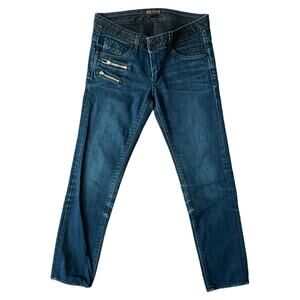 Guess Blue Dark Wash Low Rise Skinny Jeans, US27